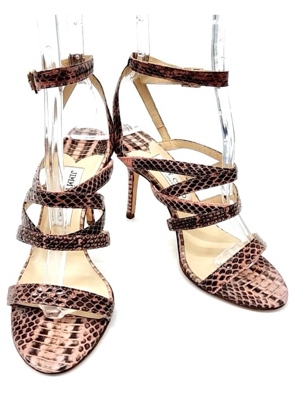 Jimmy Choo Genuine Python Strappy Heels